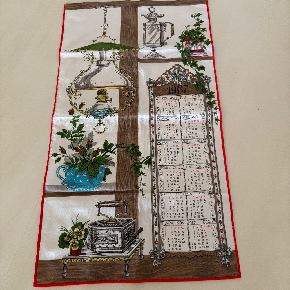 1967 Vintage Asian Wall scroll calendar - Like new